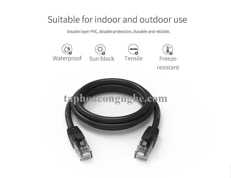 Orico 97378 PUG-C6-30-BK cat6 gigabit 3m màu đen Cáp mạng 30097378